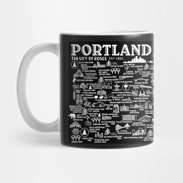 Portland Oregon Map by fiberandgloss